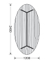 F325 : Konferenztisch (Holz) oval, 1200 / 2400 mm
