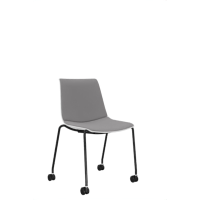 SU193 : Besucherstuhl Vierfuß, Rollen Sitz-u.Rückenpolster