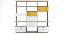 Aplo offener Regalschrank 6OH, mit 3 Schrankabteilen