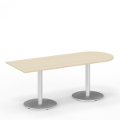 XIO Konferenztisch halb-ovale Tischplatte mit zwei Tischgestellen