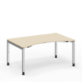 XIO Trendline Schreibtisch manuell höhenverstellbar per Spindel mit Freiform Tischplatte