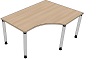 T12001 Tisch DL1 Form 10a rechts, B/T: 160x80/120cm, A:80cm
