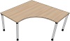 T12003 Tisch DL1 Form 10a rechts, B/T: 160x80/160cm, A:80cm