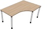 T12004 Tisch DL1 Form 10a rechts, B/T: 180x80/120cm, A:80cm