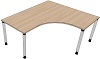 T12006 Tisch DL1 Form 10a rechts, B/T: 180x80/160cm, A:80cm