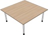 T18297 Tisch DL1 Rechteck Typ 4, PLÜ umlaufend +10cm, B/T: 160x160cm- Lieferung teilmontiert!