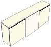 SMCS30C- Schwebe-Schiebetürenschrank dreiflügelig 2OH, B/T/KH: 200x40x76.8