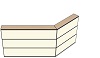 AG19100160 Theke 135°, links:100cm, rechts:160cm, H107,7cm (3 SE)