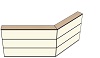 AG19120160 Theke 135°, links:120cm, rechts:160cm, H107,7cm (3 SE)