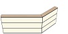 AG19120200 Theke 135°, links:120cm, rechts:200cm, H107,7cm (3 SE)