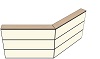 AG19140140 Theke 135°, links:140cm, rechts:140cm, H107,7cm (3 SE)