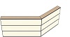 AG19140180 Theke 135°, links:140cm, rechts:180cm, H107,7cm (3 SE)