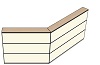 AG19160120 Theke 135°, links:160cm, rechts:120cm, H107,7cm (3 SE)