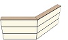 AG19160140 Theke 135°, links:160cm, rechts:140cm, H107,7cm (3 SE)