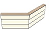 AG19160160 Theke 135°, links:160cm, rechts:160cm, H107,7cm (3 SE)