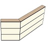 AG19180080 Theke 135°, links:180cm, rechts: 80cm, H107,7cm (3 SE)