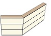 AG19180100 Theke 135°, links:180cm, rechts:100cm, H107,7cm (3 SE)