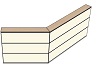 AG19180120 Theke 135°, links:180cm, rechts:120cm, H107,7cm (3 SE)