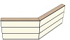 AG19180160 Theke 135°, links:180cm, rechts:160cm, H107,7cm (3 SE)