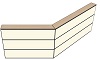 AG19200140 Theke 135°, links:200cm, rechts:140cm, H107,7cm (3 SE)
