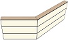 AG19220140 Theke 135°, links:220cm, rechts:140cm, H107,7cm (3 SE)