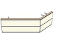 AH19080160 Theke 135°, links: 80cm, rechts:160cm, H 73,4 (2 SE)