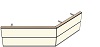 AH19120160 Theke 135°, links:120cm, rechts:160cm, H 73,4 (2 SE)