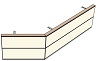 AH19200100 Theke 135°, links:200cm, rechts:100cm, H 73,4 (2 SE)