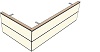 AH20220120 Theke 90° rechts, B/T/H:220x120x 73,4 (2 SE)