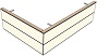 AH20220160 Theke 90° rechts, B/T/H:220x160x 73,4 (2 SE)