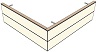 AH20220200 Theke 90° rechts, B/T/H:220x200x 73,4 (2 SE)