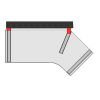 ZAAC33 Abstandshalter Jump 2.0 Tisch zu Wand (3-Säulentisch Form9) - Abstand hinten