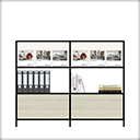 3 Fachhöhen offen und geschlossen mit Klappe und Schrägfachboden